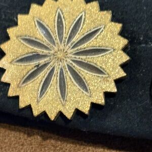 Vintage Gold and Black Starburst Brooch